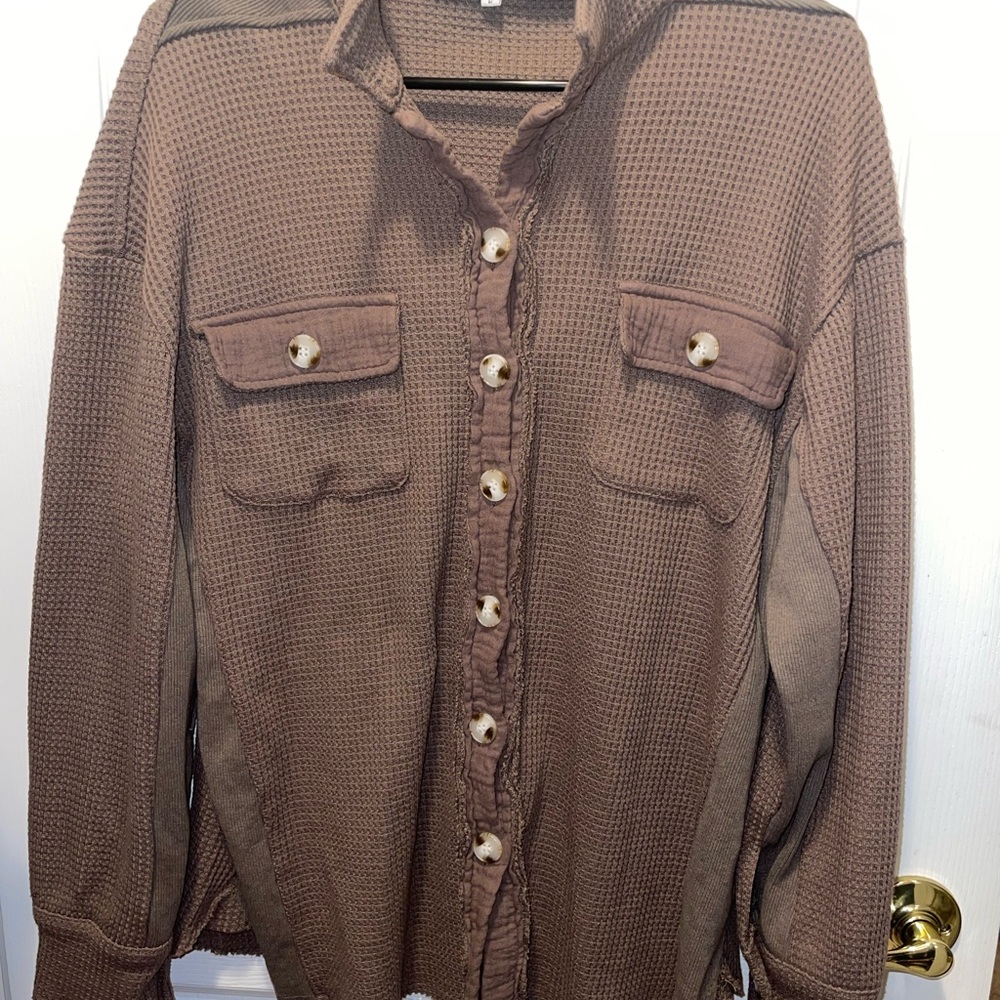 Brown Button-Up Cardigan
